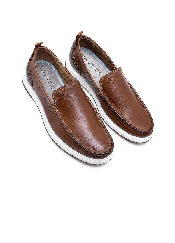 Democrata - Mocassim Masculino Democrata Flop Pulse Conhaque Marrom 2