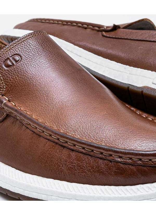 Democrata - Mocassim Masculino Democrata Flop Pulse Conhaque Marrom 3