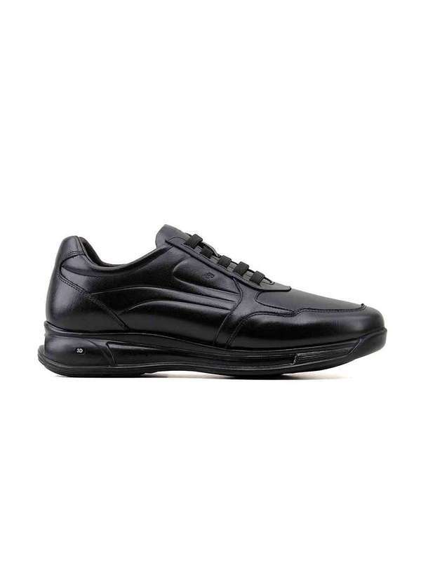 Jota Pe - Sapato Casual Jota Pe 3d Evolution Couro Preto Preto