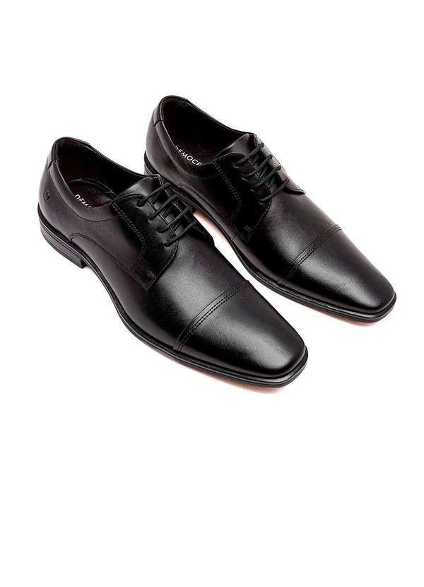 Democrata - Sapato Democrata Social Vega 055201 Couro Preto Preto 2