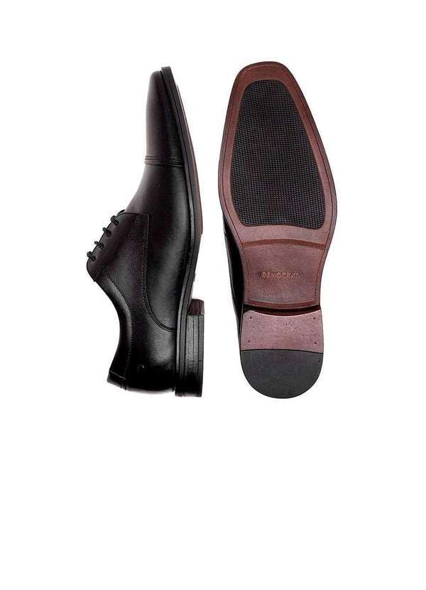 Democrata - Sapato Democrata Social Vega 055201 Couro Preto Preto 4