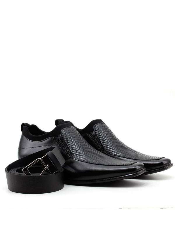 Rafarillo - Sapato Masculino Rafarillo com Cinto 79430 Preto Preto