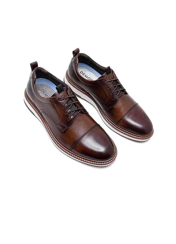 Democrata - Sapato Masculino Social Democrata Pulse Couro Tan Marrom 2