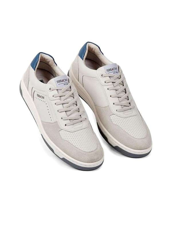 Ferracini - Sapatênis Masculino Ferracini Vox Couro Neve Bege 2