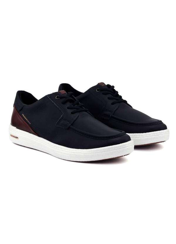 Pegada - Tênis Casual Pegada Masculino Couro Marinho Azul 3