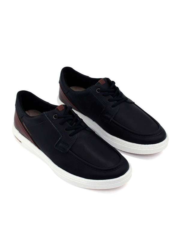 Pegada - Tênis Casual Pegada Masculino Couro Marinho Azul 4