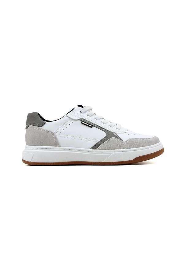 Pegada - Tênis Casual Pegada Masculino em Couro Branco Branco