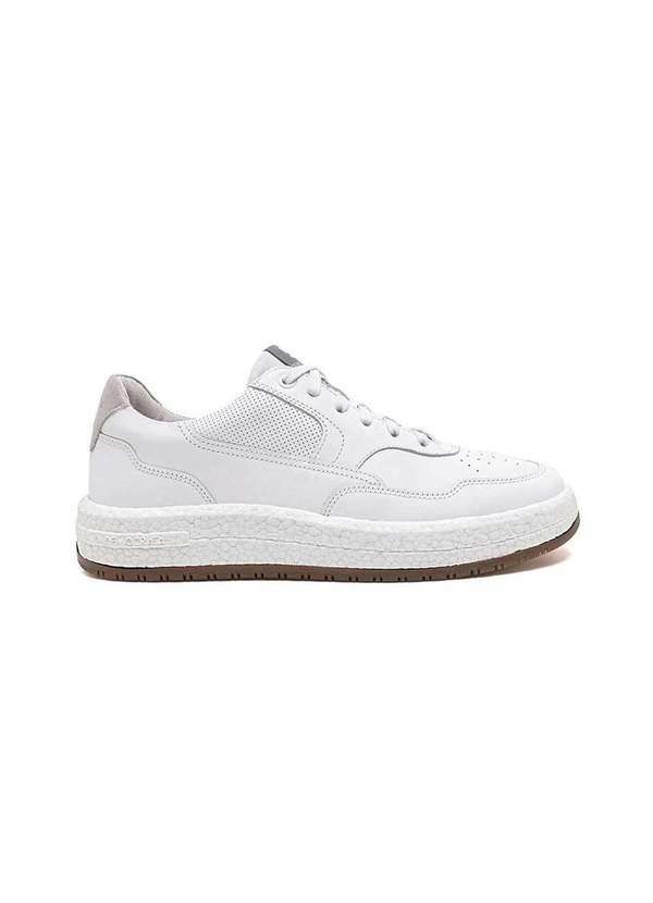 Democrata - Tênis Democrata Drake Pulse 600101 Couro Branco Branco