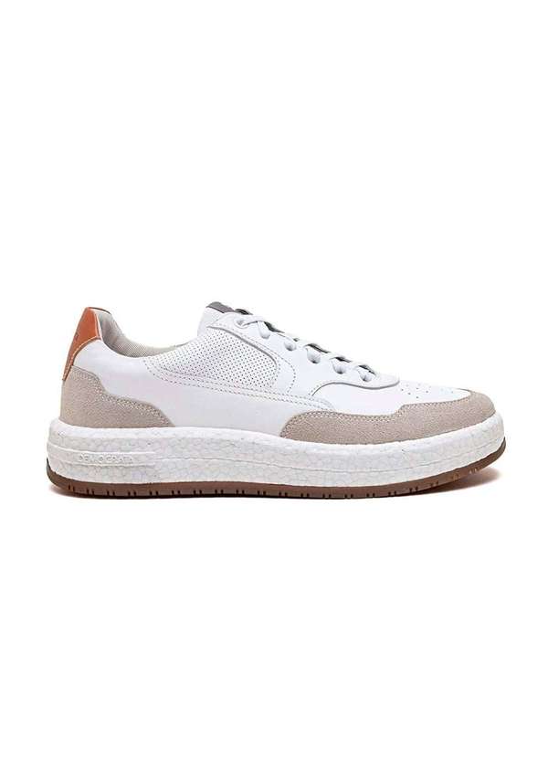 Democrata - Tênis Democrata Drake Pulse 600101 Couro Off White Bege