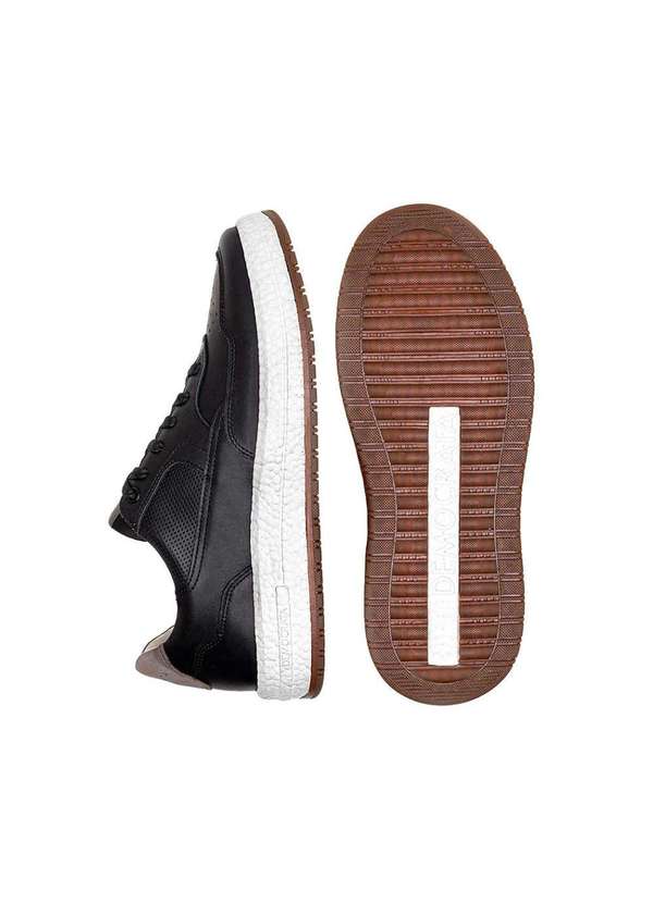 Democrata - Tênis Democrata Drake Pulse 600101 Couro Preto Preto 3