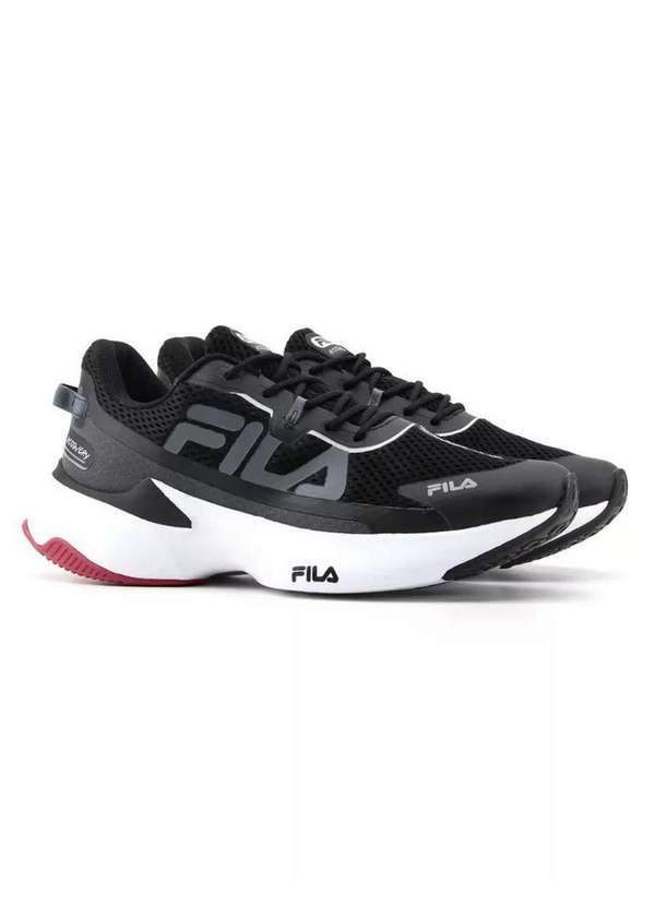 Fila - Tênis Esportivo Fila Recovery Masculino 11j728x Preto/Verm. Preto