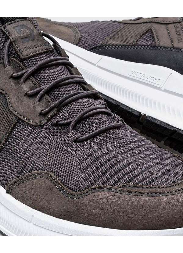 Democrata - Tênis Masculino Democrata Brad Ultra Light Smoke Cinza 3