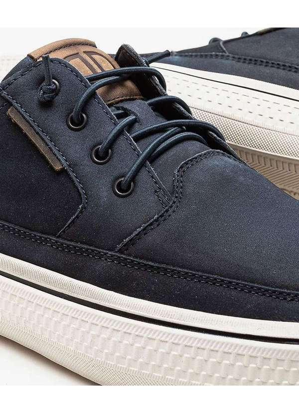 Democrata - Tênis Masculino Democrata Denim Fender Couro Azul Azul 3