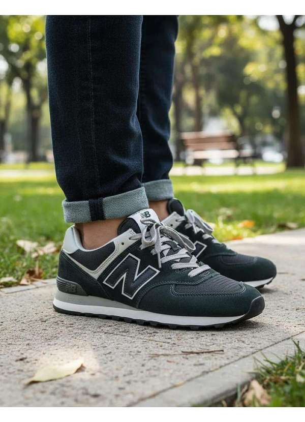 New Balance - Tênis Masculino New Balance 574 Preto Preto 8