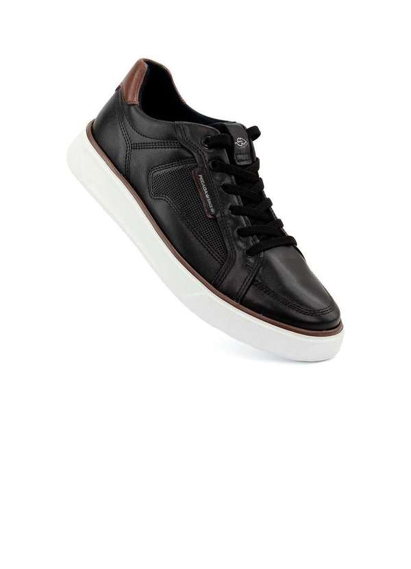 Pegada - Tênis Masculino Pegada Levitech Couro Preto Bege 2