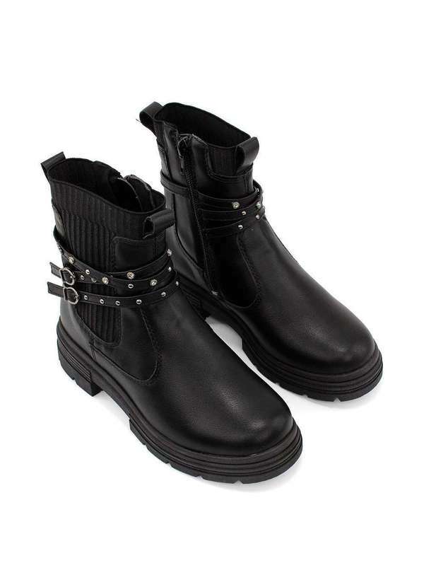 Pink Cats - Bota Cano Curto Pink Cats Tratorada Preto Preto