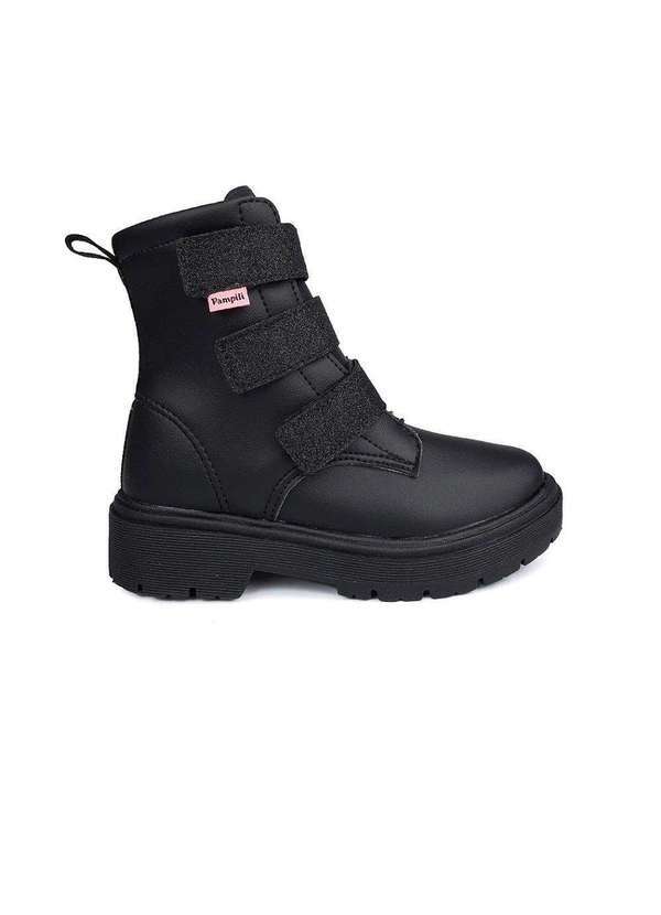 Pampili - Bota Coturno Pampili Glitter 681018 Preto Preto