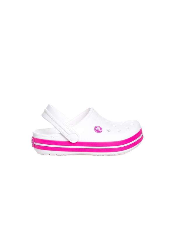 Crocs - Crocs Sandália Infantil Crocband Branco/Rosa Branco