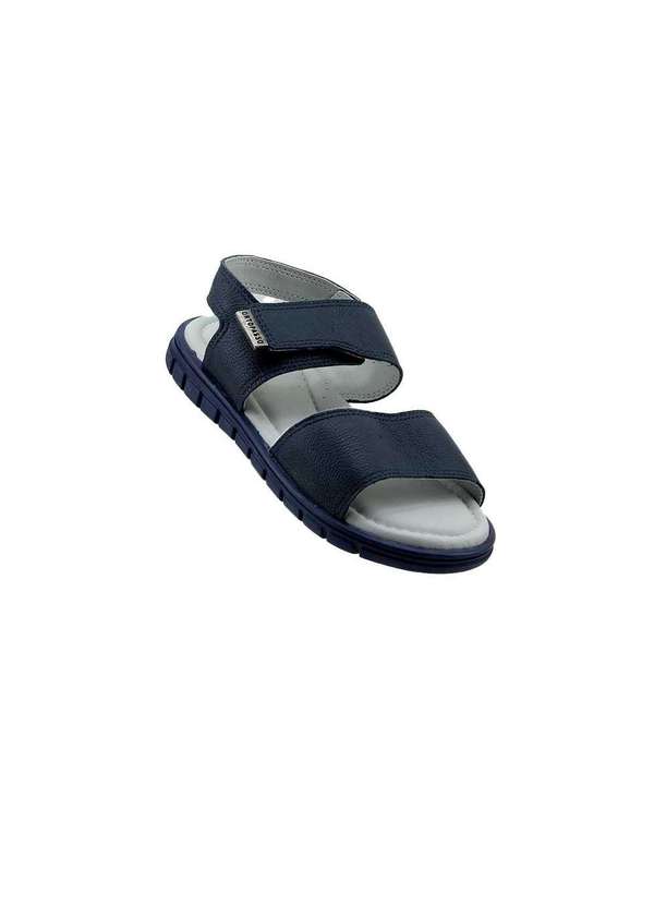 Ortopasso - Sandália Infantil Papete Ortopasso Anatômica Couro Marinho Azul 2