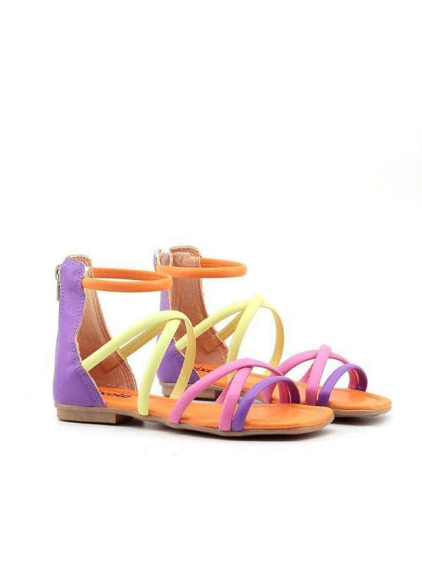 Menina Fashion - Sandália Rasteira Menina Fashion Multicolor Multicolor