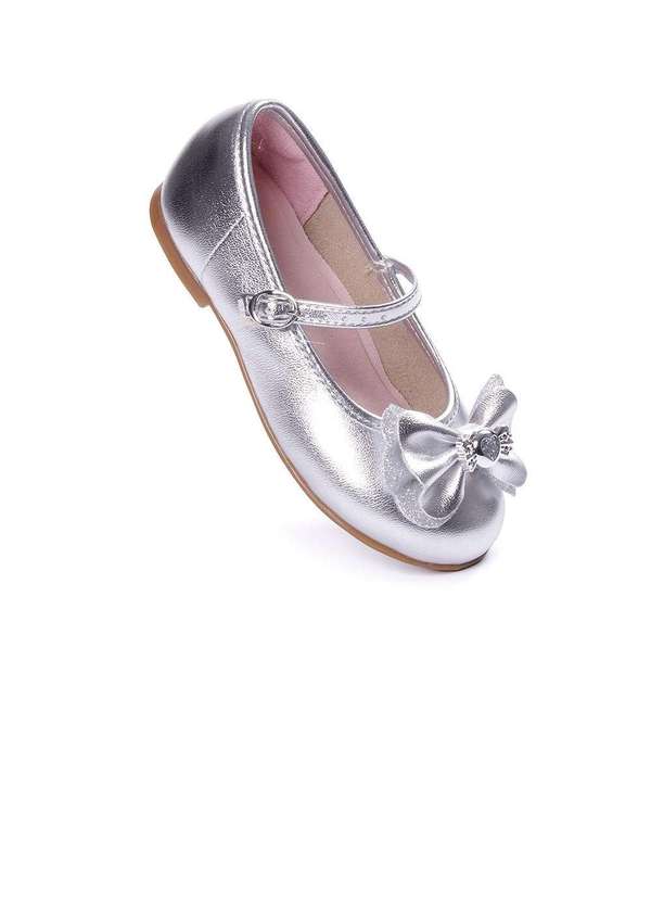 Molekinha - Sapatilha Infantil Molekinha Laço Metalizada Prata Prata 2