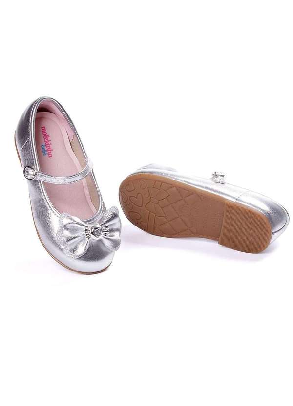 Molekinha - Sapatilha Infantil Molekinha Laço Metalizada Prata Prata 5