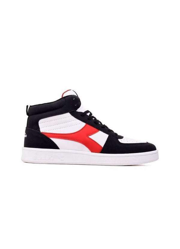 Diadora - Tênis Cano Alto Diadora Hi-Playmaker Jr Dfsc010 Branco/Preto Multicores