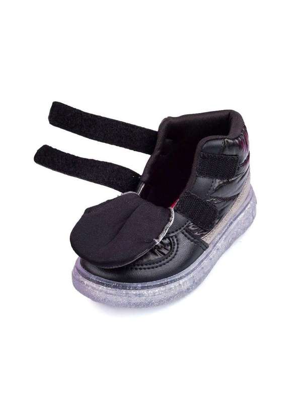 Pampili Tênis de Led Infantil Pampili Luz Strass Preto Preto