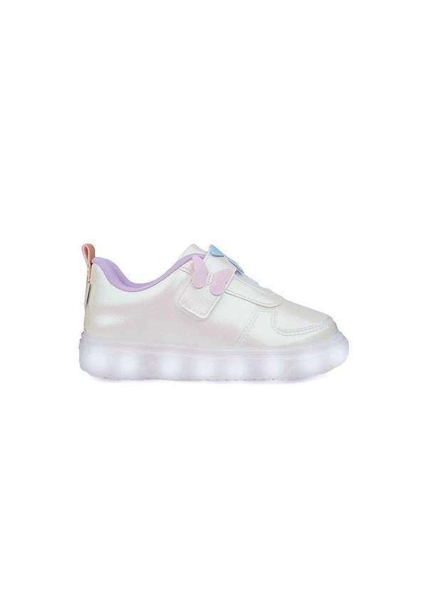 Pampili - Tênis de Led Pampili com Luz Borboletas 483018000 Branco Branco