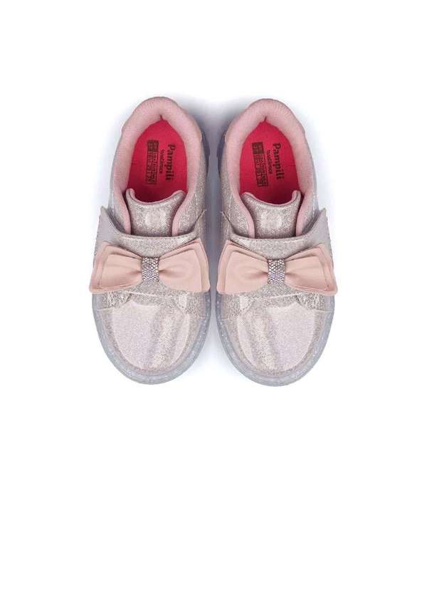 Pampili - Tênis de Led Pampili Sneaker Luz Laço 483015000 Rose Rosa 2