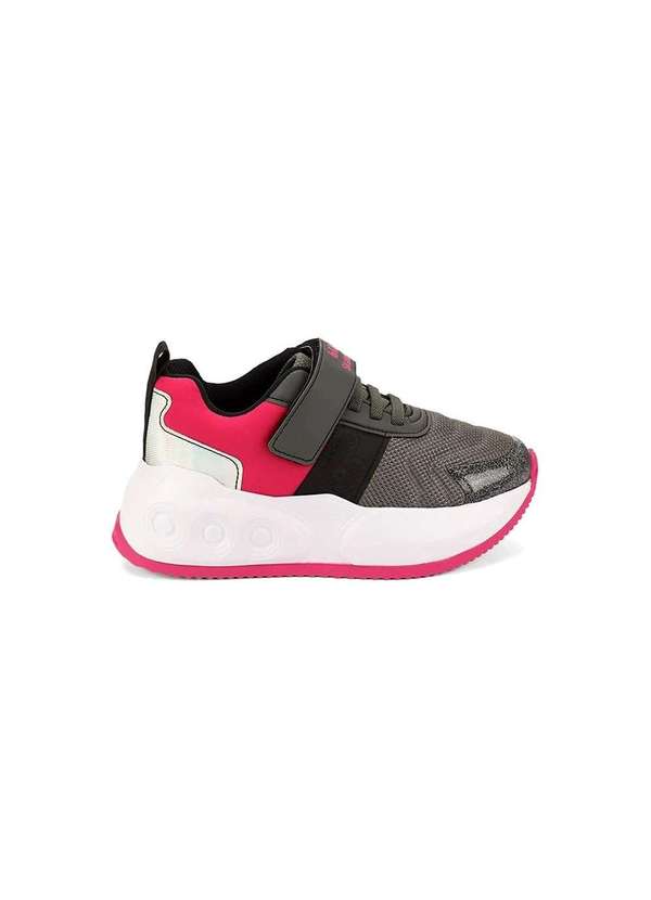 Bibi - Tênis Infantil Bibi com Rodinhas Skatenis Skts-01 Cinza/Rosa Cinza