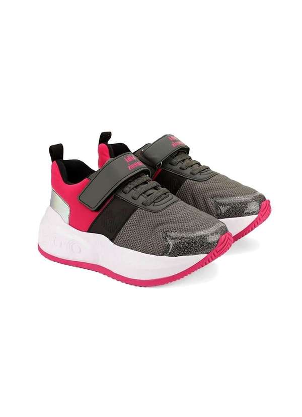 Bibi - Tênis Infantil Bibi com Rodinhas Skatenis Skts-01 Cinza/Rosa Cinza 3