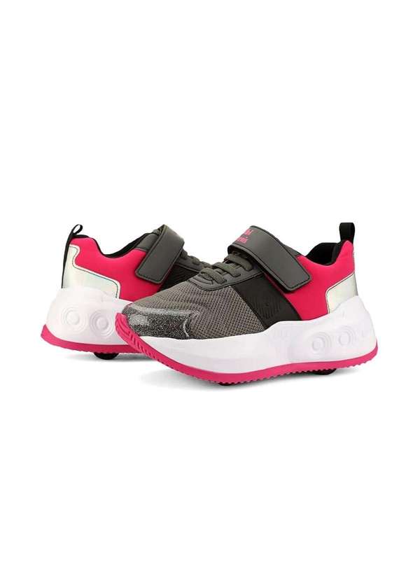 Bibi - Tênis Infantil Bibi com Rodinhas Skatenis Skts-01 Cinza/Rosa Cinza 5