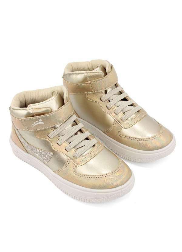 Ortopasso - Tênis Infantil Cano Médio Ortopasso Force One Ouro Dourado 4