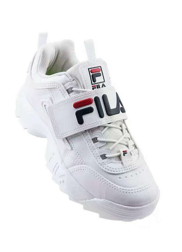 Fila - Tênis Infantil Fila Disruptor Vlc F04k004 Branco/Marinho Branco