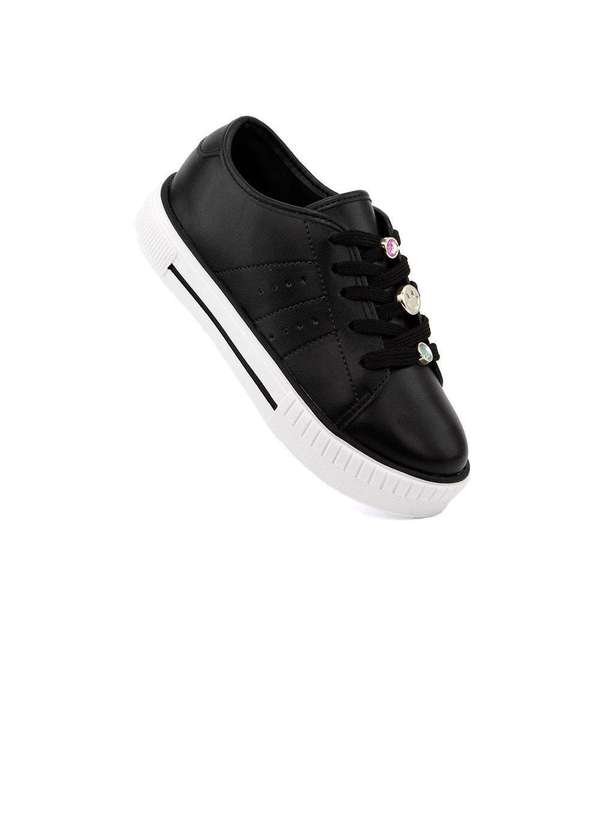 Molekinha - Tênis Infantil Molekinha Smile Strass Preto Preto 2
