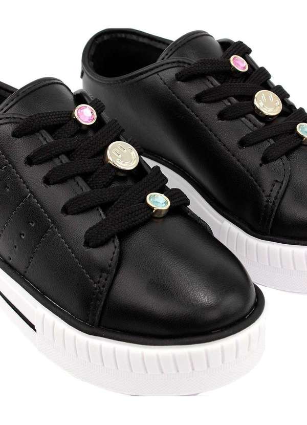 Molekinha - Tênis Infantil Molekinha Smile Strass Preto Preto 5