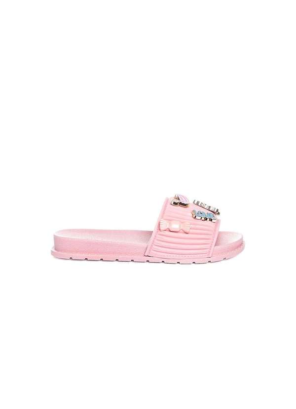 Molekinha - Chinelo Slide Infantil Molekinha Pins Rosa Rosa