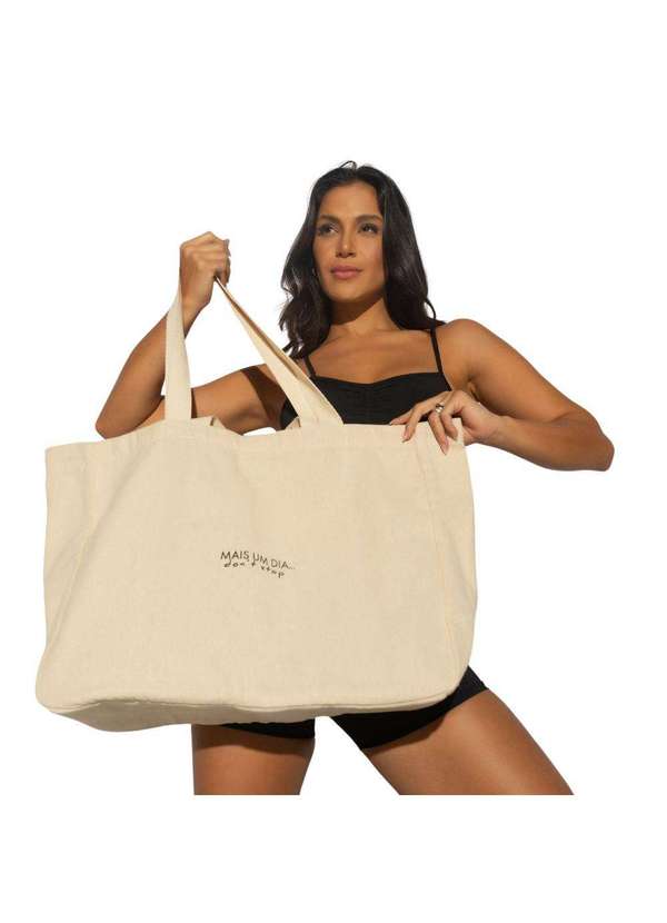 Honey Be - Bolsa Oversized Tote Bag de Algodão Dont Stop - Honey Be Branco / White