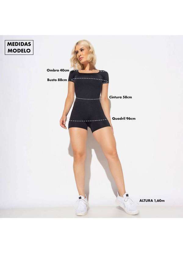 Honey Be - Body Fitness Cinza com Manga Curta - Honey Be Cinza / Gray