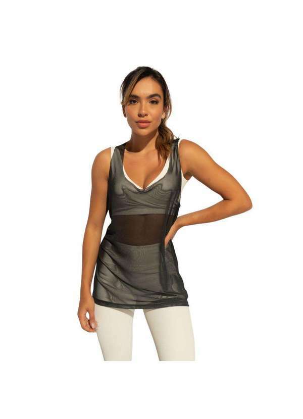 Honey Be - Regata Fitness em Tule Nadador Preto - Honey Be Preto / Black