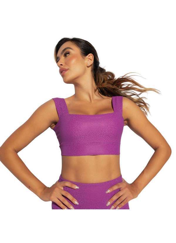 Honey Be - Top Fitness com Alça Larga Skin Roxo - Honey Be Roxo / Purple