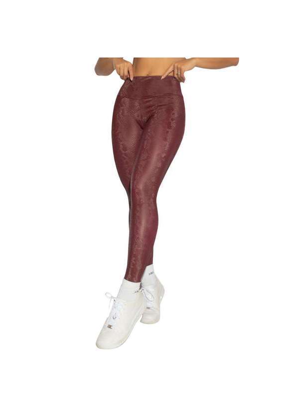 Honey Be - Calça Legging Fitness Snake Rubro Básica - Honey Be Rubro