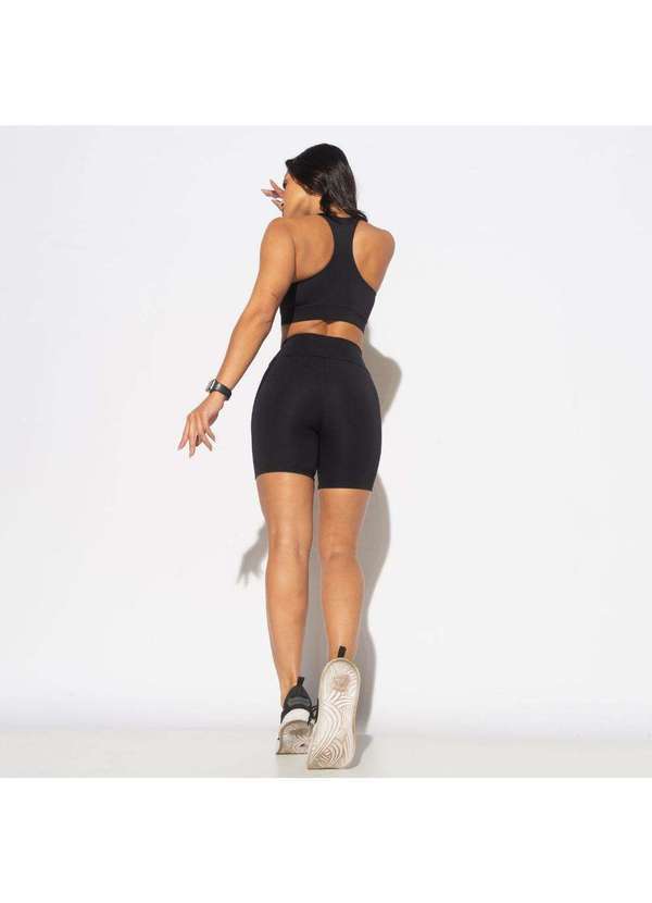 Honey Be - Bermuda Fitness Preta Honey Hnb Tec - Honey Be Preto / Black