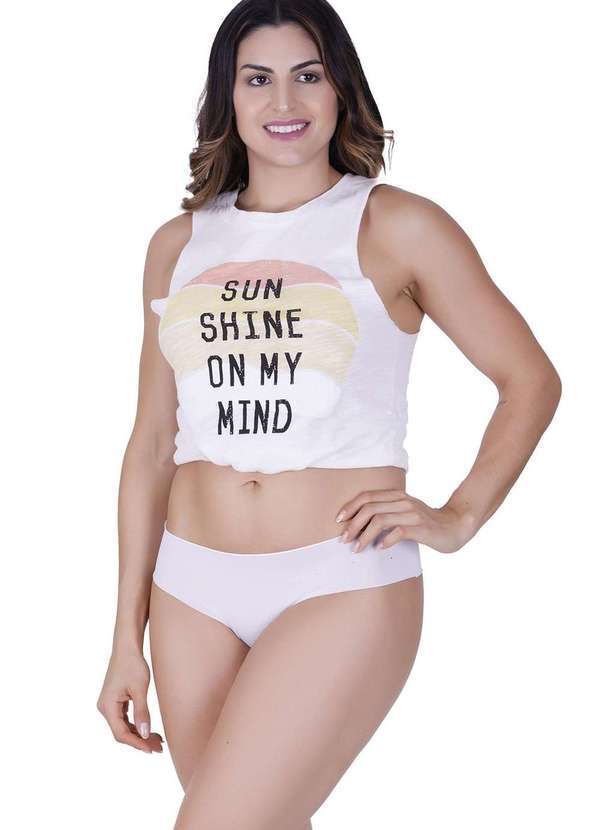 Concept Lingerie - Calcinha Nua sem Costura Microfibra Concept Lingerie Branco Branco
