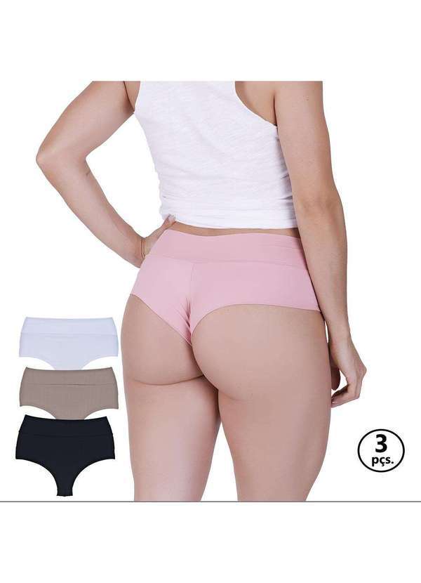 Concept Lingerie - Kit 3 Calcinhas Super Conforto Concept Lingerie Multicores
