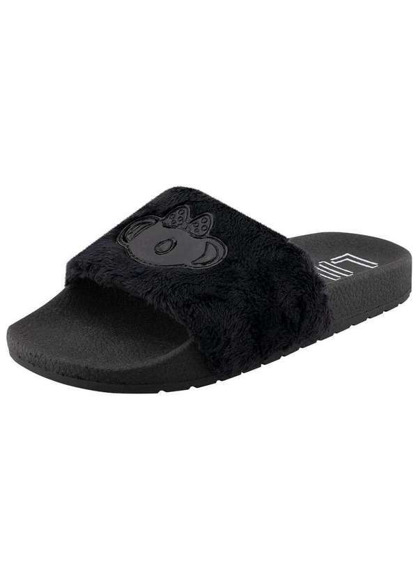 Lilica Ripilica - Chinelo Slide Peluciado Infantil Feminino Lilica Ripilica Preto