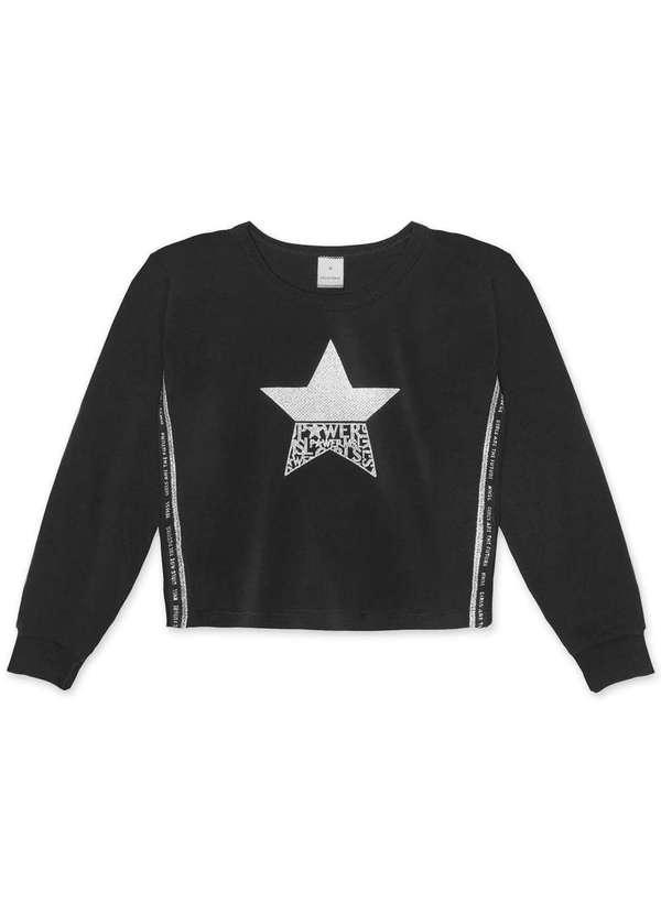 Marisol - Blusa Infantil Menina Manga Longa Marisol Preto