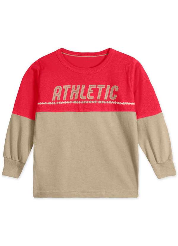 Marisol - Camiseta Infantil Manga Longa Marisol Vermelho