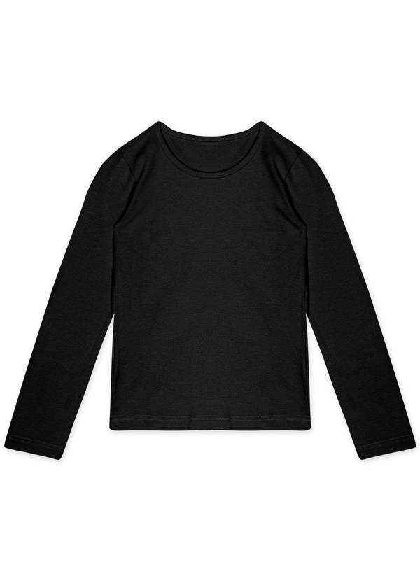 Marisol - Blusa Basica Manga Longa com Aroma Infantil Feminino Marisol Preto